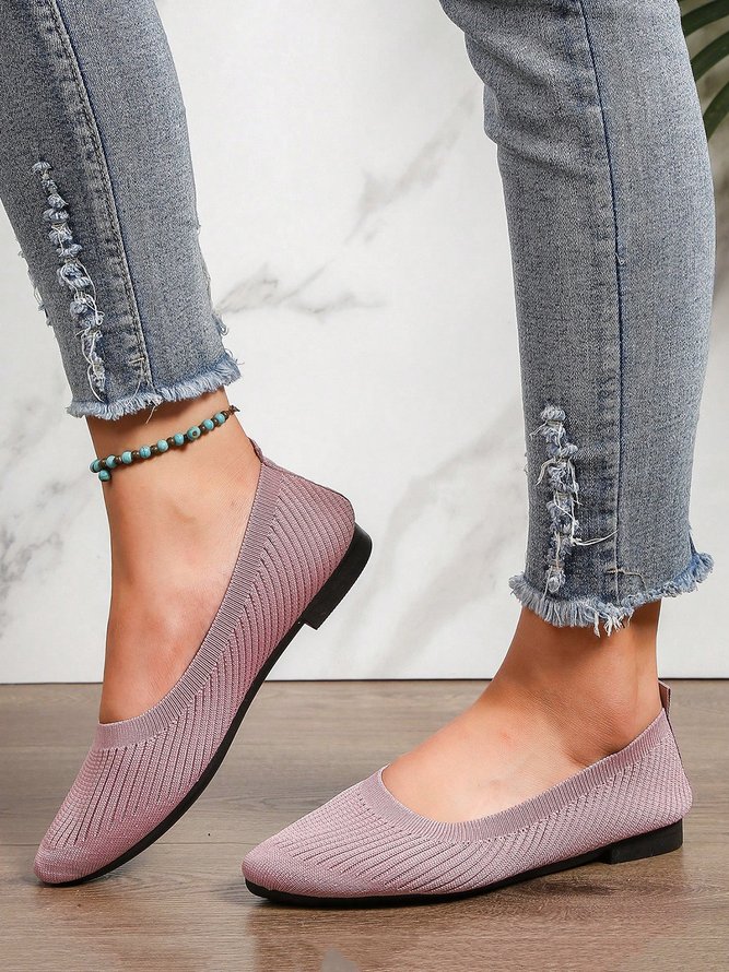 Damen minimalistisch Bequem Textil Flach Flache Schuhe