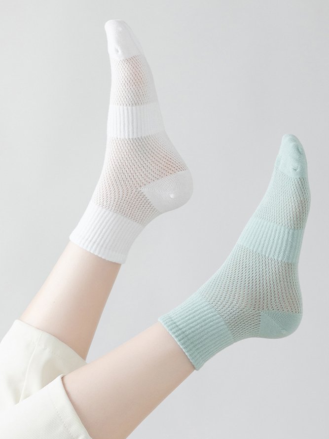 1 Paar Damen Hochelastisch Atmungsaktiv Mitte der Wade Socken