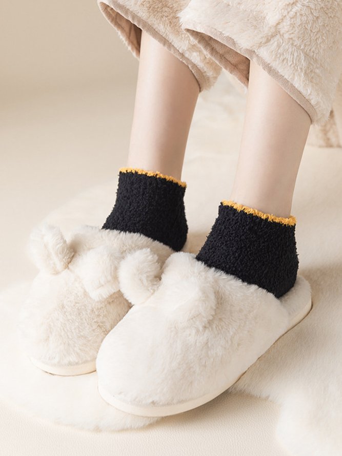 1 Paar Damen Wärme Korallenvlies Silikon Anti-Schleudern Socken für den Boden