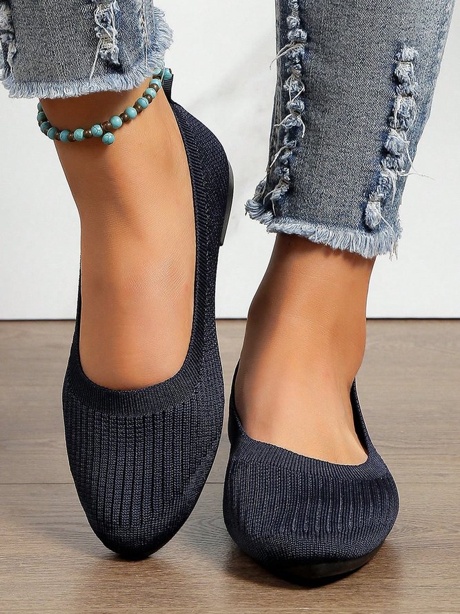 Damen minimalistisch Bequem Textil Flach Flache Schuhe