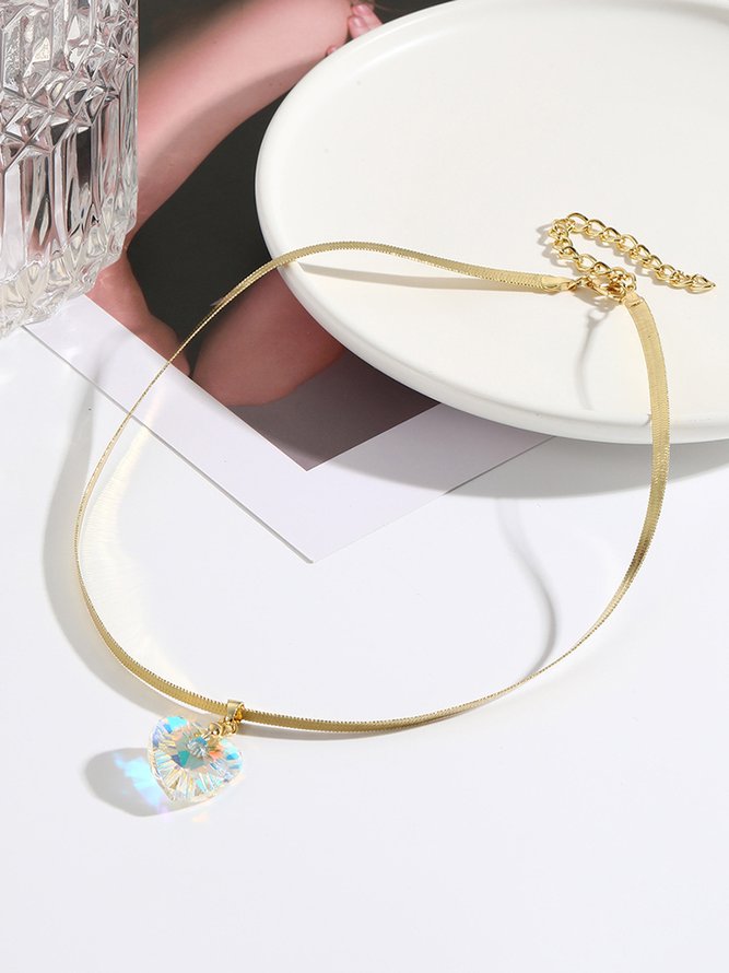 Herz Kristall Schlange Kette Pendant Halsketten