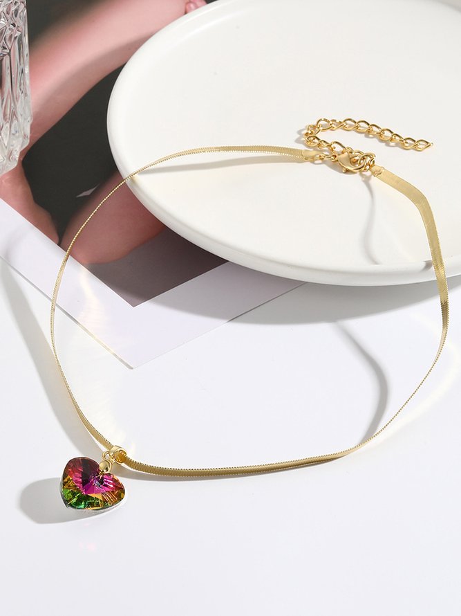 Herz Kristall Schlange Kette Pendant Halsketten