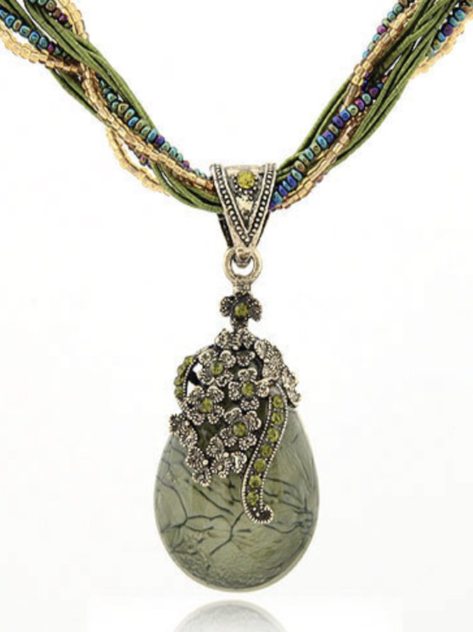 Damen Böhmisch Unifarben Alle Jahreszeiten Pendeln Metall Sets Halsketten