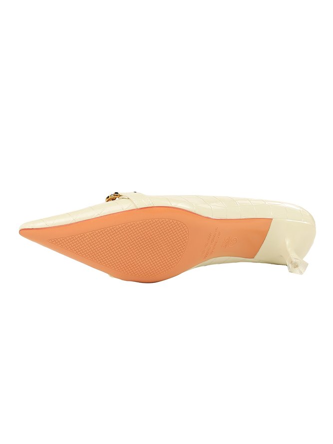 Kette Kätzchen-Ferse Lackleder Pumps