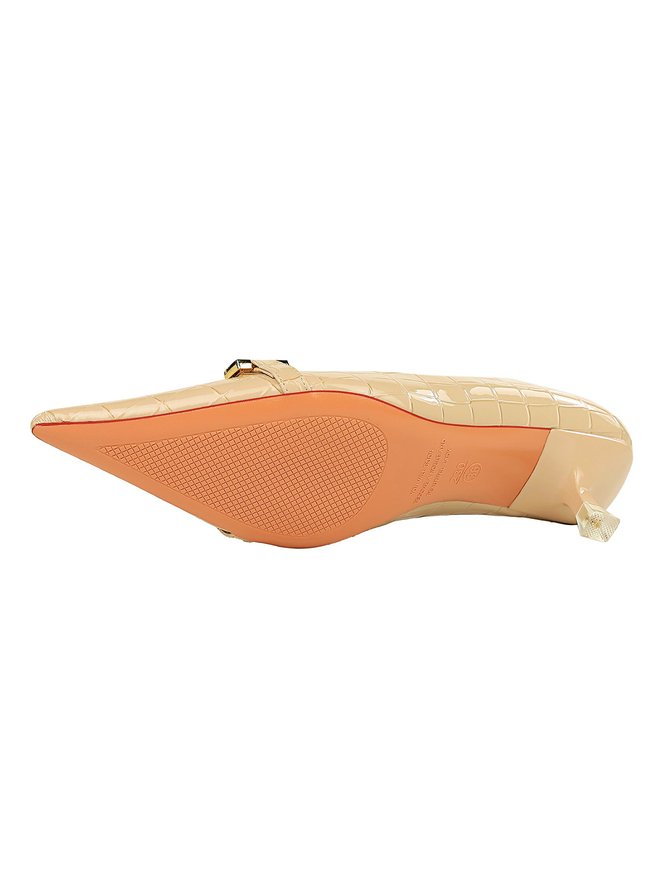 Kette Kätzchen-Ferse Lackleder Pumps