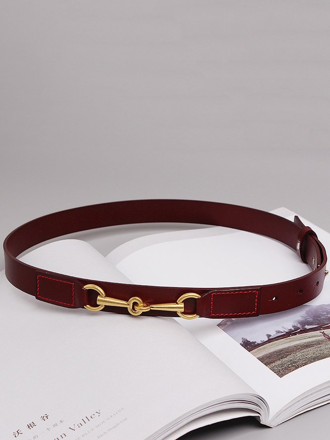 Klassisch Metall Horsebit Verstellbar Leder Gürtel Gürtel