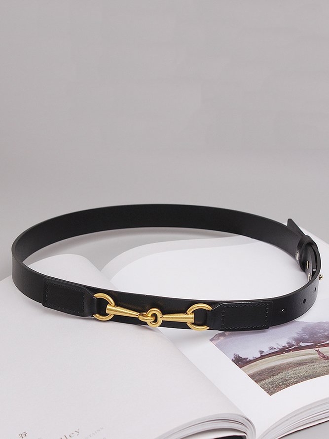 Klassisch Metall Horsebit Verstellbar Leder Gürtel Gürtel