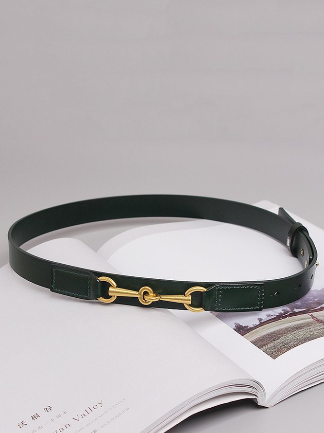 Klassisch Metall Horsebit Verstellbar Leder Gürtel Gürtel