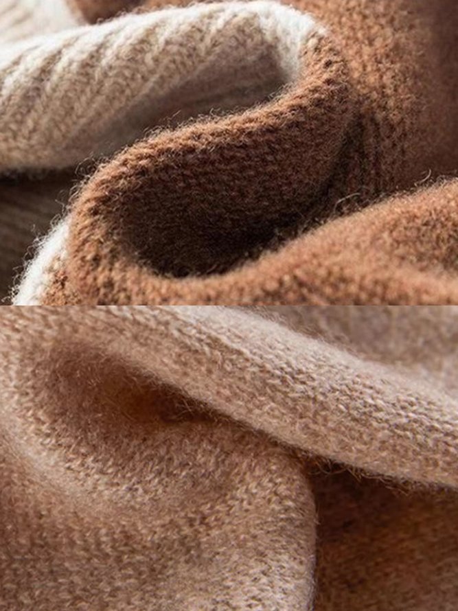 Nachahmung Kaschmir Farbblock Gestrickt Haufen Hut