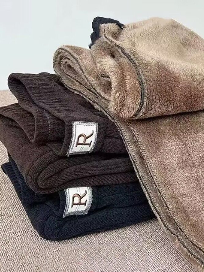 Weit Kord Unifarben Freizeithose