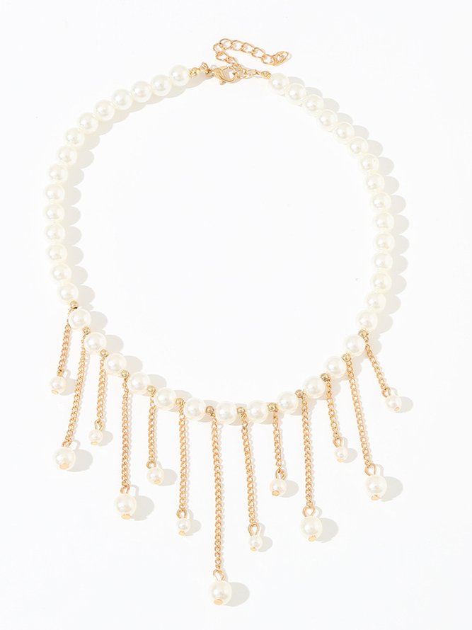 Elegant Kette Franse Nachgemachte Perle Halskette