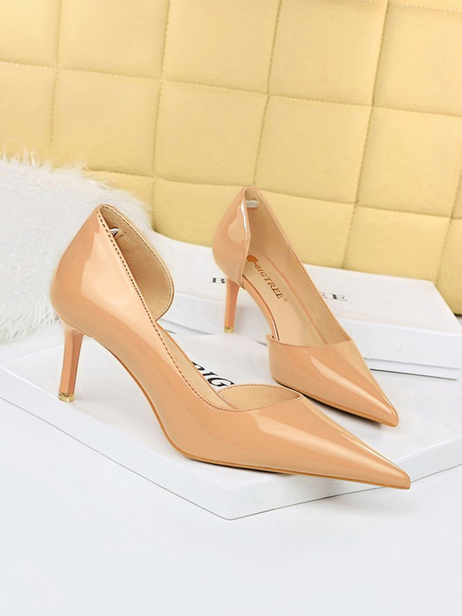 Damen minimalistisch Stiletto-Absatz Seite Hohl Pumps