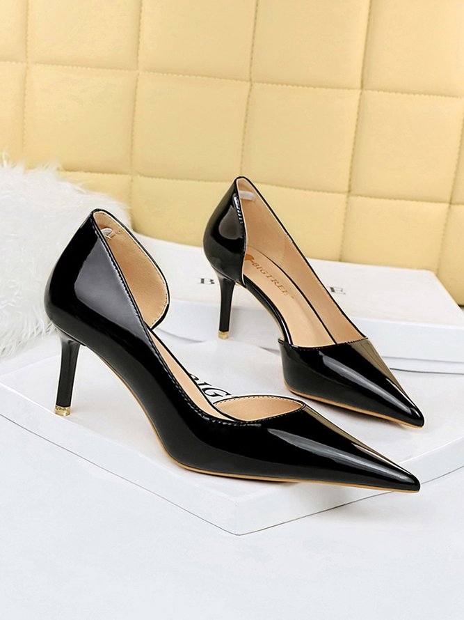 Damen minimalistisch Stiletto-Absatz Seite Hohl Pumps