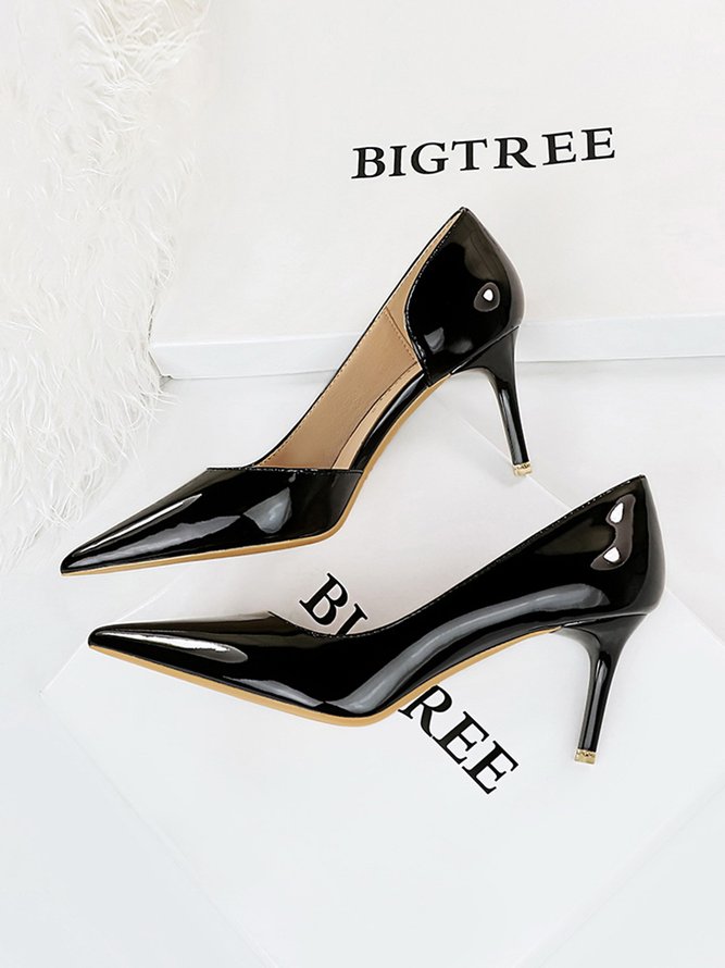 Damen minimalistisch Stiletto-Absatz Seite Hohl Pumps