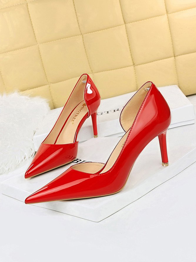 Damen minimalistisch Stiletto-Absatz Seite Hohl Pumps
