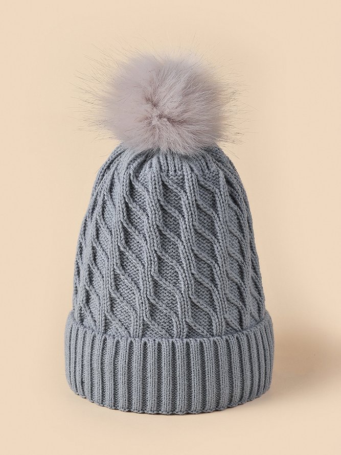 Weihnachten Flaumkugel verdicken Gefüttert Gestrickt Hut