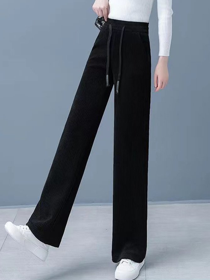 Weit Fluff/Granular-Fleece-Stoff Unifarben Freizeithose