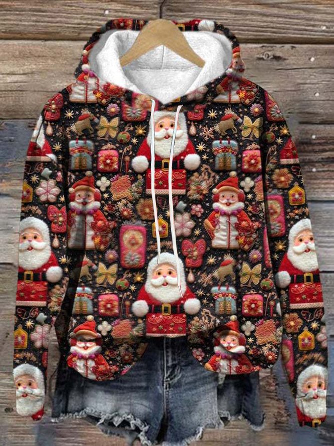 3D-Digitaldruck Weihnachten Lässig Weit Kapuze