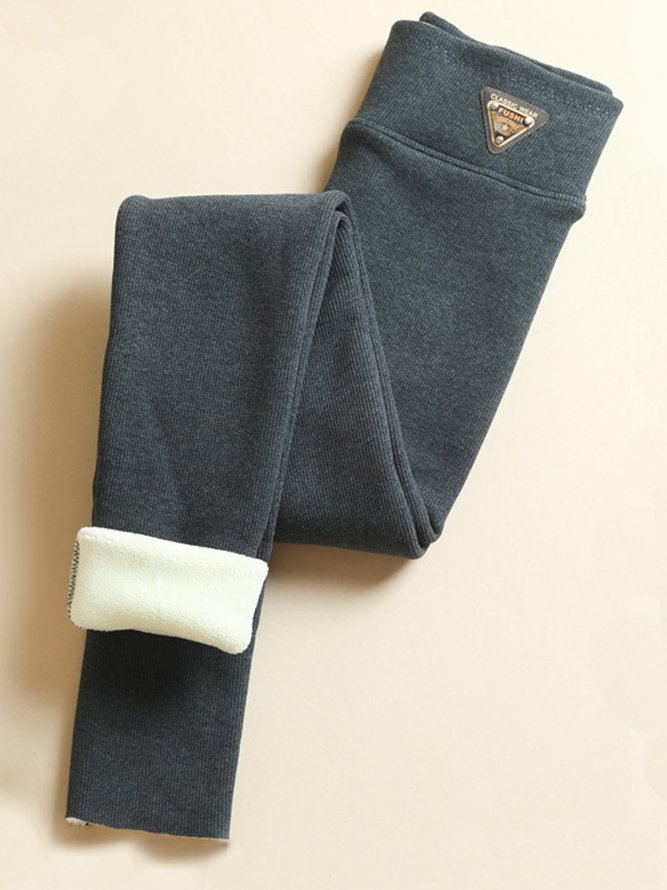 Fest Textbriefe Fluff/Granular-Fleece-Stoff Lässig Legging