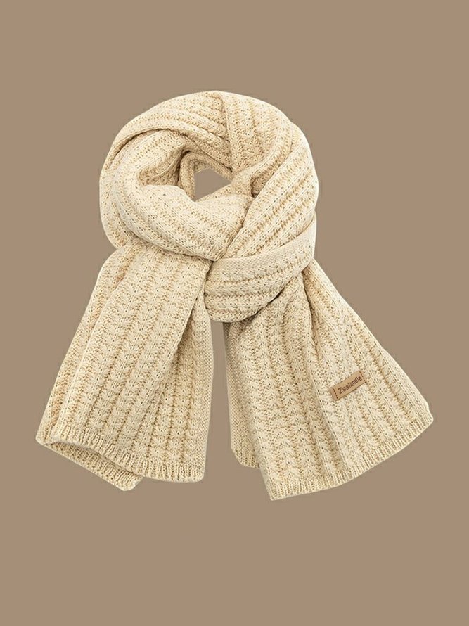 Damen minimalistisch Twist Gestrickt Wärme Unifarben Schal