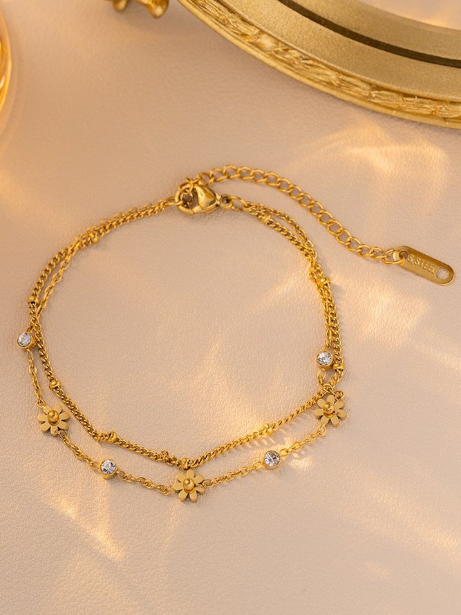 Lady Romance Unifarben Alle Jahreszeiten Nahtverarbeitung Urlaub Metall Multilayer Armband Armbänder für Damen