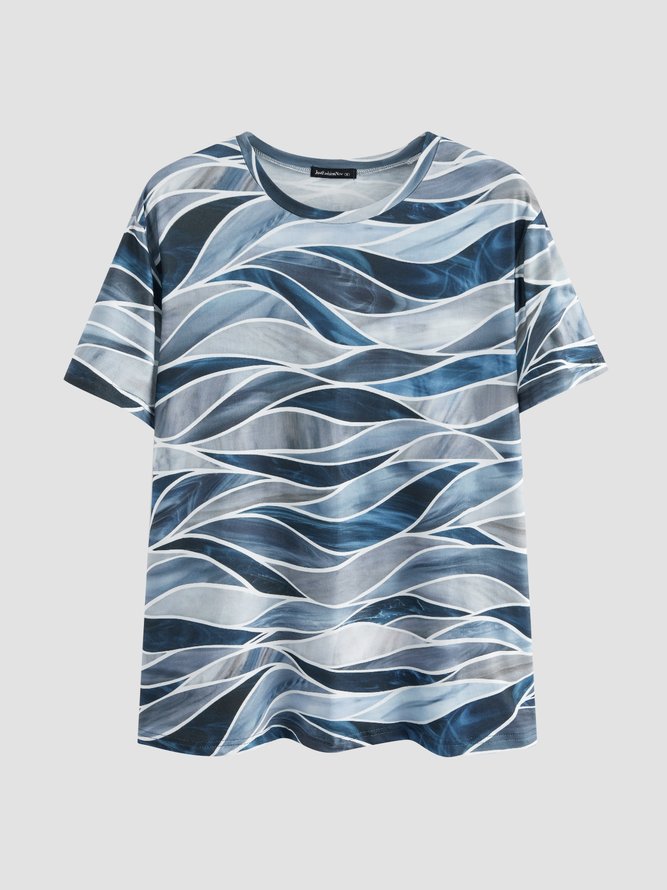 Baumwollgemisch Geometrisch Lässig Shirts & Blusen