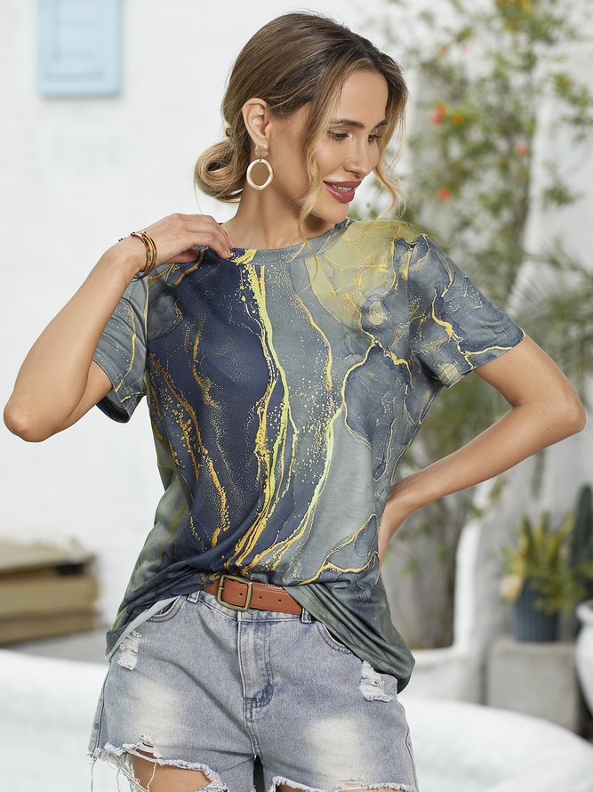 Marmor Getreide Locker Shirts & Blusen