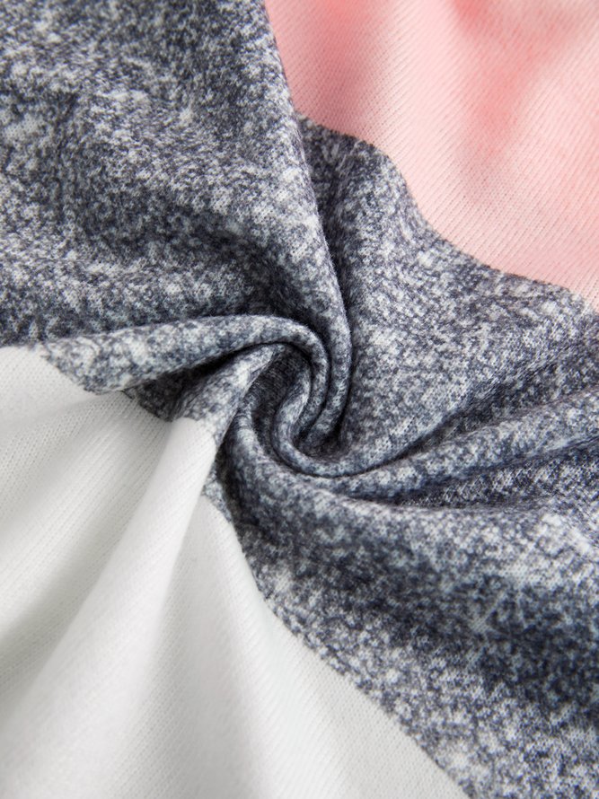 Einfach Baumwollgemisch V-Ausschnitt Blusen & Shirts