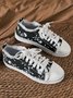 Halloween Schwarz Schädel Print Betrübt Schnürung Sneakers