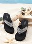 Strand Urlaub Strass Plateau Keil Zehentrenner