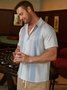 Herren Gestreifter Print Shirts mit Kurzarm