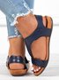 Retro Unifarben Lässig Klettverschluss Tragbar Sandale