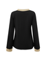 Damen Lässig Farbblock Herbst Polyester V-Ausschnitt Langarm H-Linie Regelmäßig Regelmäßig Größe T-Shirt