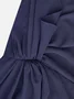 Elegant Rundhals Unifarben Chiffon Kleid