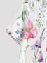 Damen Botanisch Geblümt Entwurf Weit Urlaub Kleid