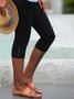 Unifarben Farbe gemustert Elastische Taille Spitze Hohe Elastizität Hosen Capri Leggings Große Größen