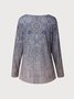 Damen Lässig Paisley Herbst Polyester Täglich Weit Langarm H-Linie Regelmäßig Blusen & Shirts