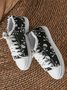 Halloween Schwarz Schädel Print Betrübt Schnürung Sneakers