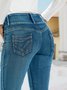Regelmäßige Passform Lässig Unifarben Jeans