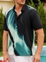 Kurzarm Hawaiische Shirts mit Welle Print für Herren