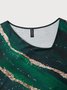Damen Geometrisch Lässig Herbst Täglich Jersey Asymmetrisch H-Linie Regelmäßig Größe Bluse Bedruckenn & Shirts
