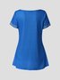 Karree-Ausschnitt Unifarben Kurzarm Blusen & Shirts