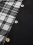 Lässig Haufen der Ausschnitt Regelmäßige Passform Geknöpft Blusen & Shirts
