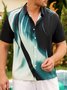 Kurzarm Hawaiische Shirts mit Welle Print für Herren