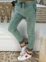 Lässige Unifarben Hose mit Taschen