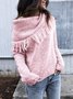 Lässiger Gestrickter Carmen Pullover Unifarben