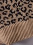 Gestrickt Leopard Paneeliert Pullover Pullover