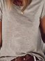 Retro Unifarben Große Größen Kurzarm Lässig Blusen & Shirts