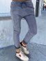 Lässige Unifarben Hose mit Taschen