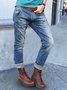Button Down Taschen Denim Hosen Jean